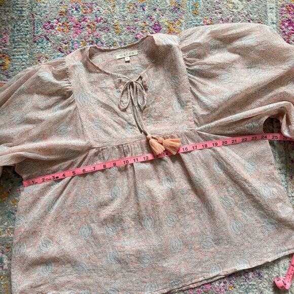 Marea Steph Blush Pink 3/4 Balloon Sleeves Slouchy Pullover Top Women’s Small - Picture 7 of 11